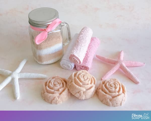 epsom salt and pink Himalayan salt cakes
