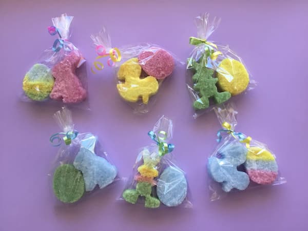 Easter bath salt cake treat bags