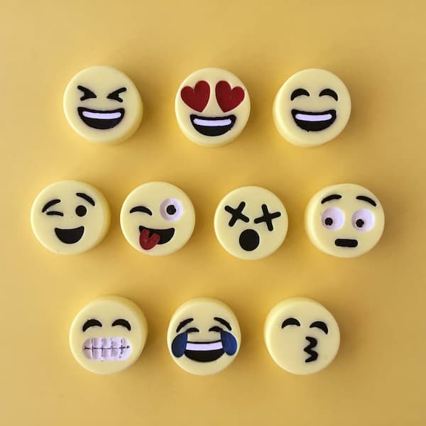 emoji soap on yellow background