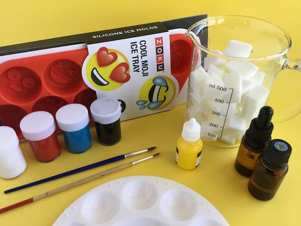 supplies for painting emoji soap