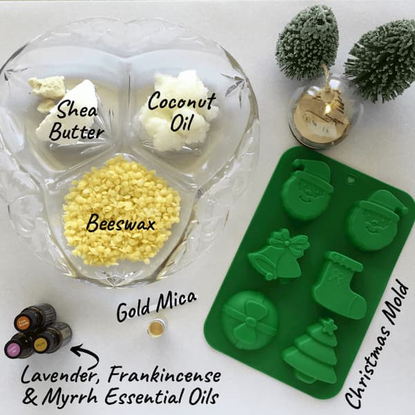 ingredients listing for christmas lotion bars