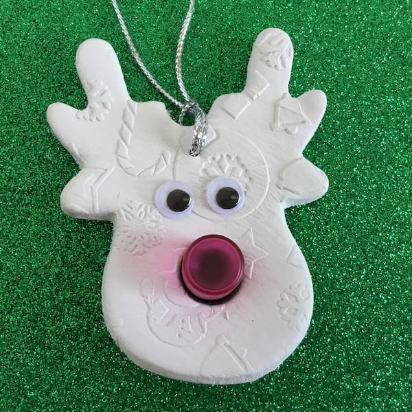 clay reindeer pink nose