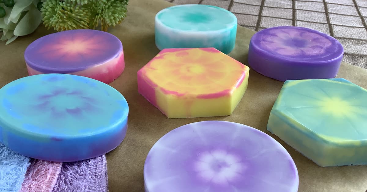 Tie Dye Melt and Pour Soap Bars