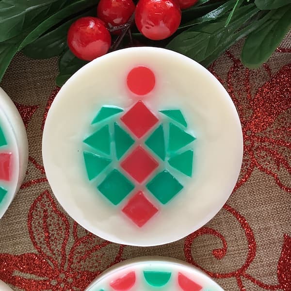 Christmas ornament design mosaic Christmas soap