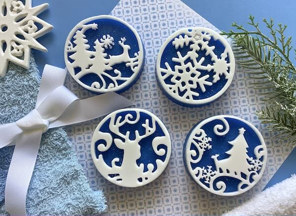 winter silhouettes melt and pour soap bars