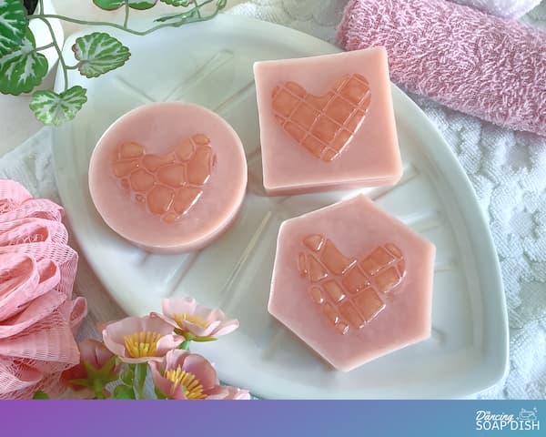 rose gold heart soap bars