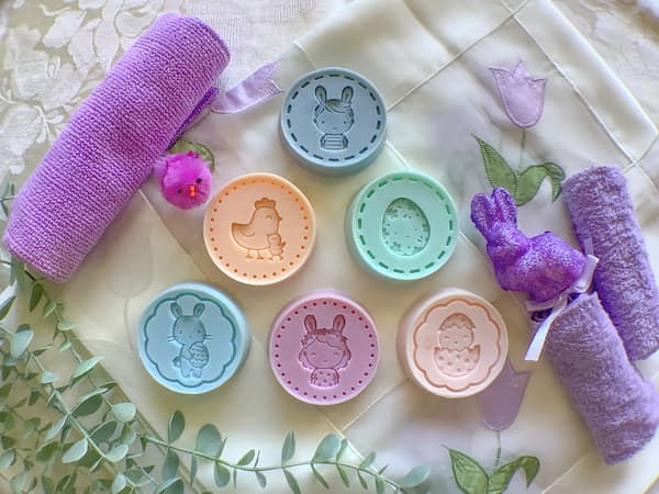 easter cookie stamp soap bars