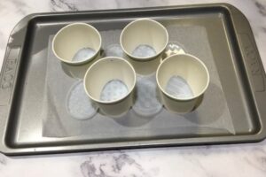 four paper cup easter egg soap moulds
